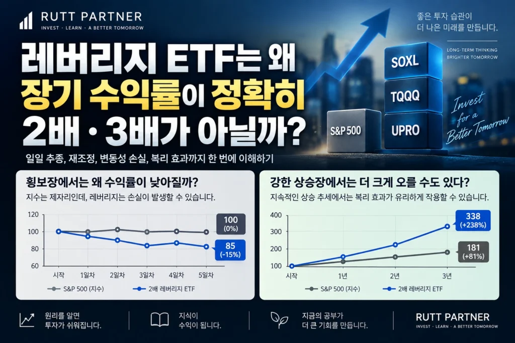 레버리지 ETF 장기 수익률과 일일 재조정 볼드래그 설명