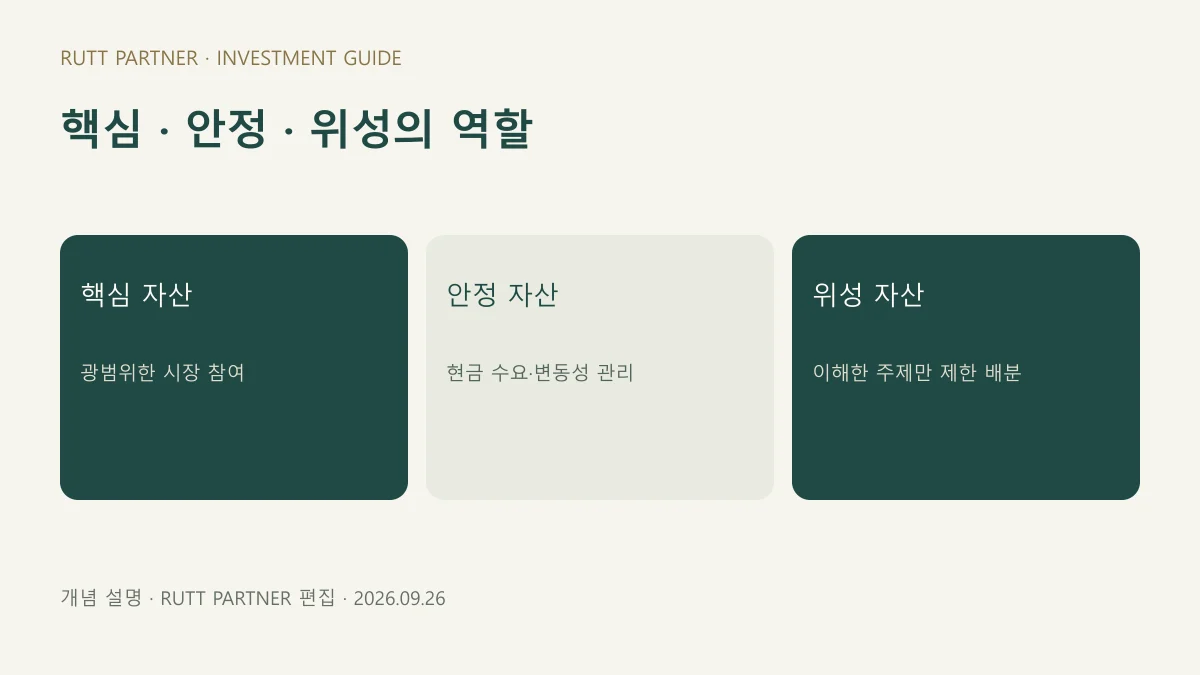 핵심 자산과 안정 자산, 위성 자산의 역할